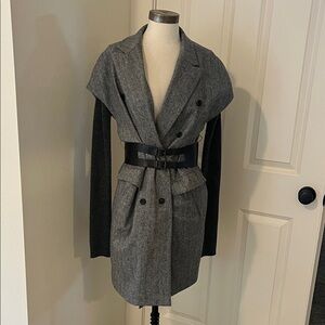 Chic Gray Women's dress connected sleeves